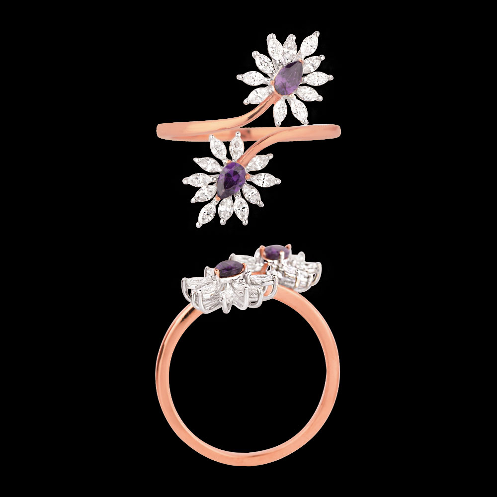 18K Two Tone (Rose Gold + White Gold) GEMSTONE RINGS