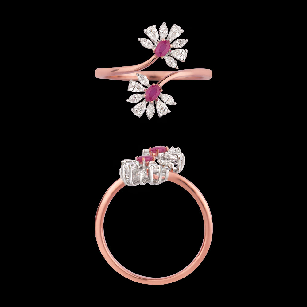 18K Two Tone (Rose Gold + White Gold) GEMSTONE RINGS