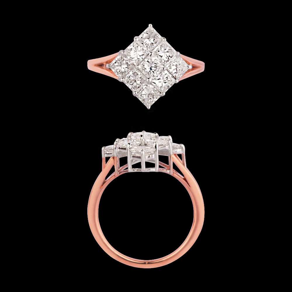 Daily Wear Rings – 18K Two Tone (Rose Gold + Yellow Gold) | Gharenu GH049RNGPDDM-441 Daily Wear Rings – 18K Two Tone (Rose Gold + Yellow Gold) | Gharenu GH049RNGPDDM-441