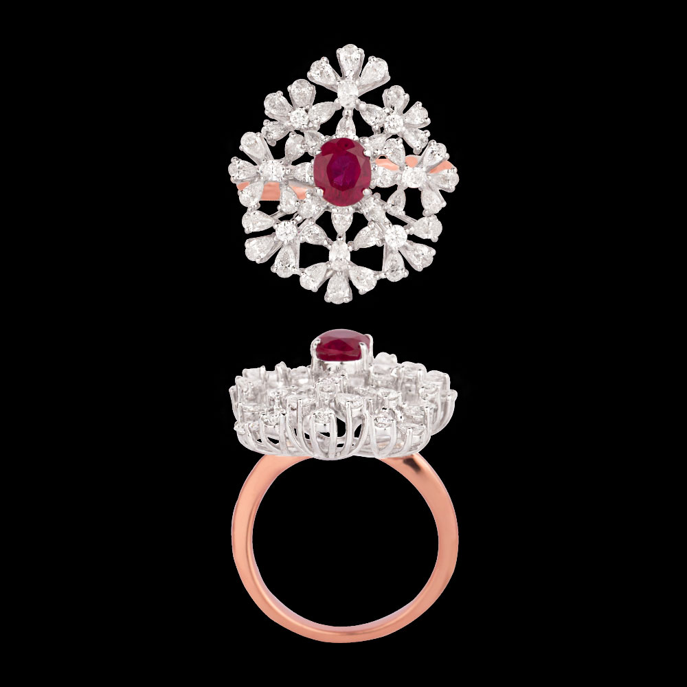 Gemstone Rings – 18K Two Tone (Rose Gold + Yellow Gold) | Gharenu GH049RNGPDDM-459 Gemstone Rings – 18K Two Tone (Rose Gold + Yellow Gold) | Gharenu GH049RNGPDDM-459