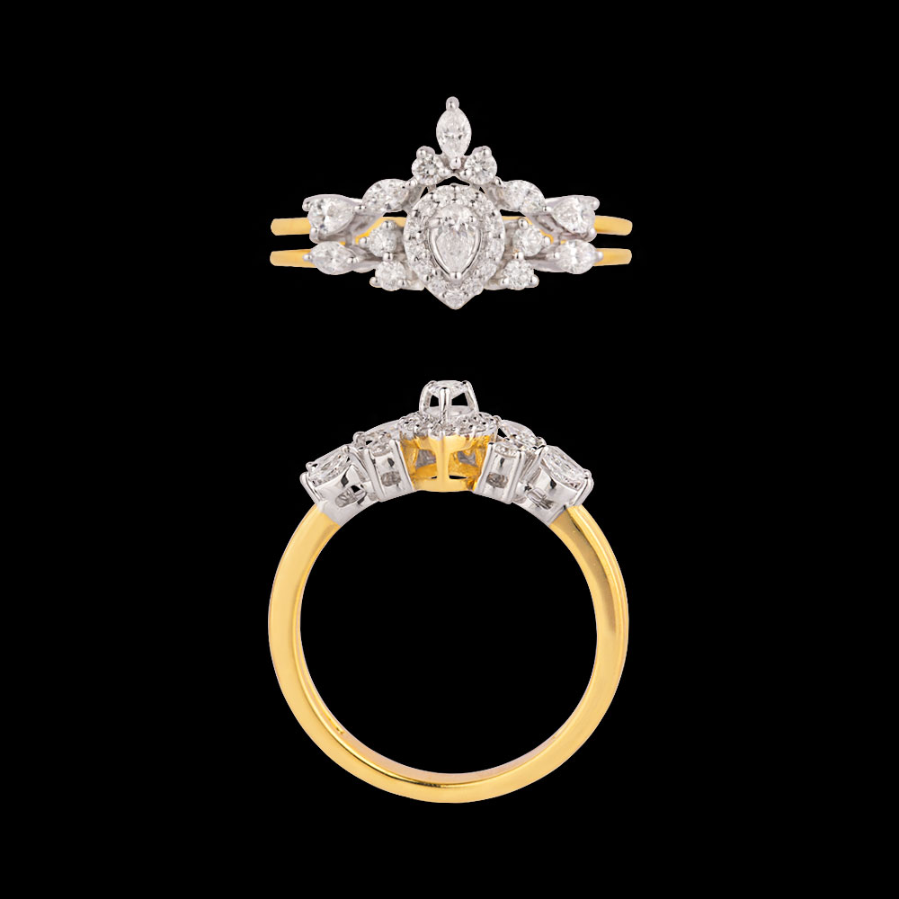 18K Two Tone (White Gold + Yellow Gold) ENGAGEMENT RINGS