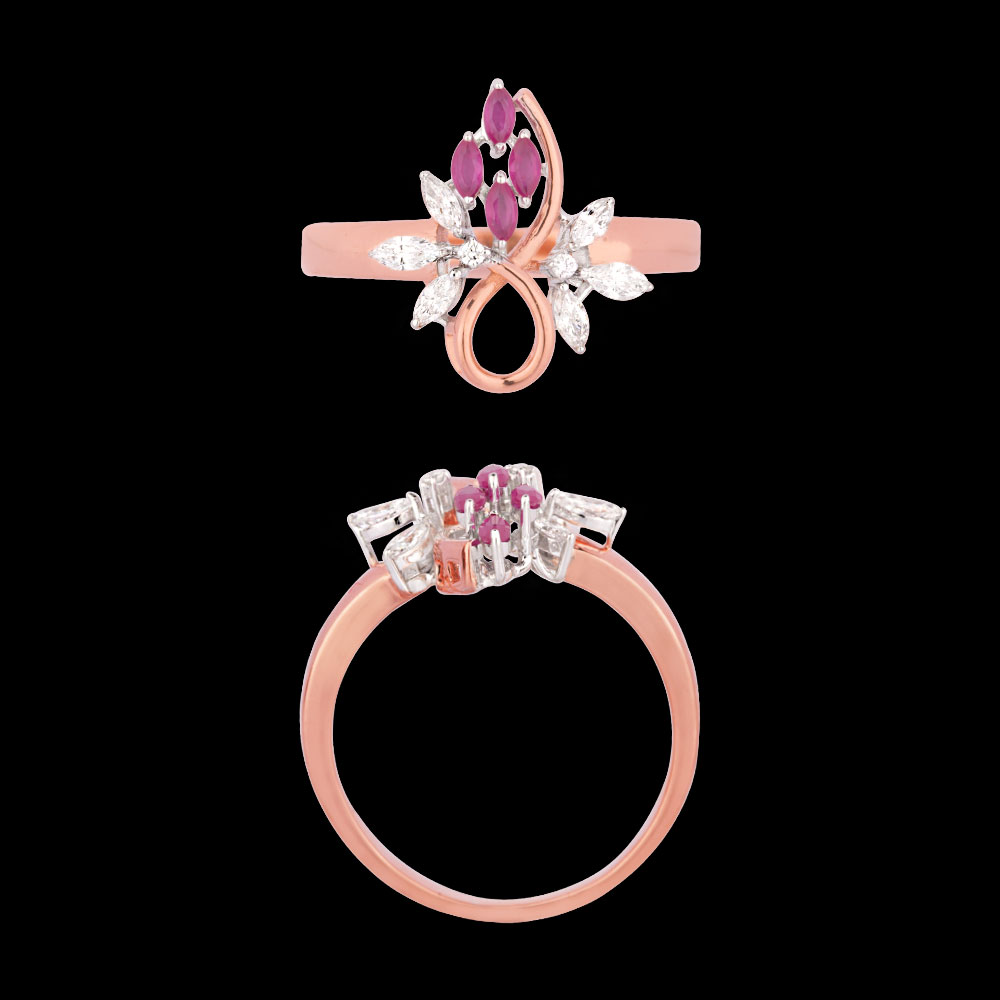 18K Two Tone (Rose Gold + White Gold) GEMSTONE RINGS