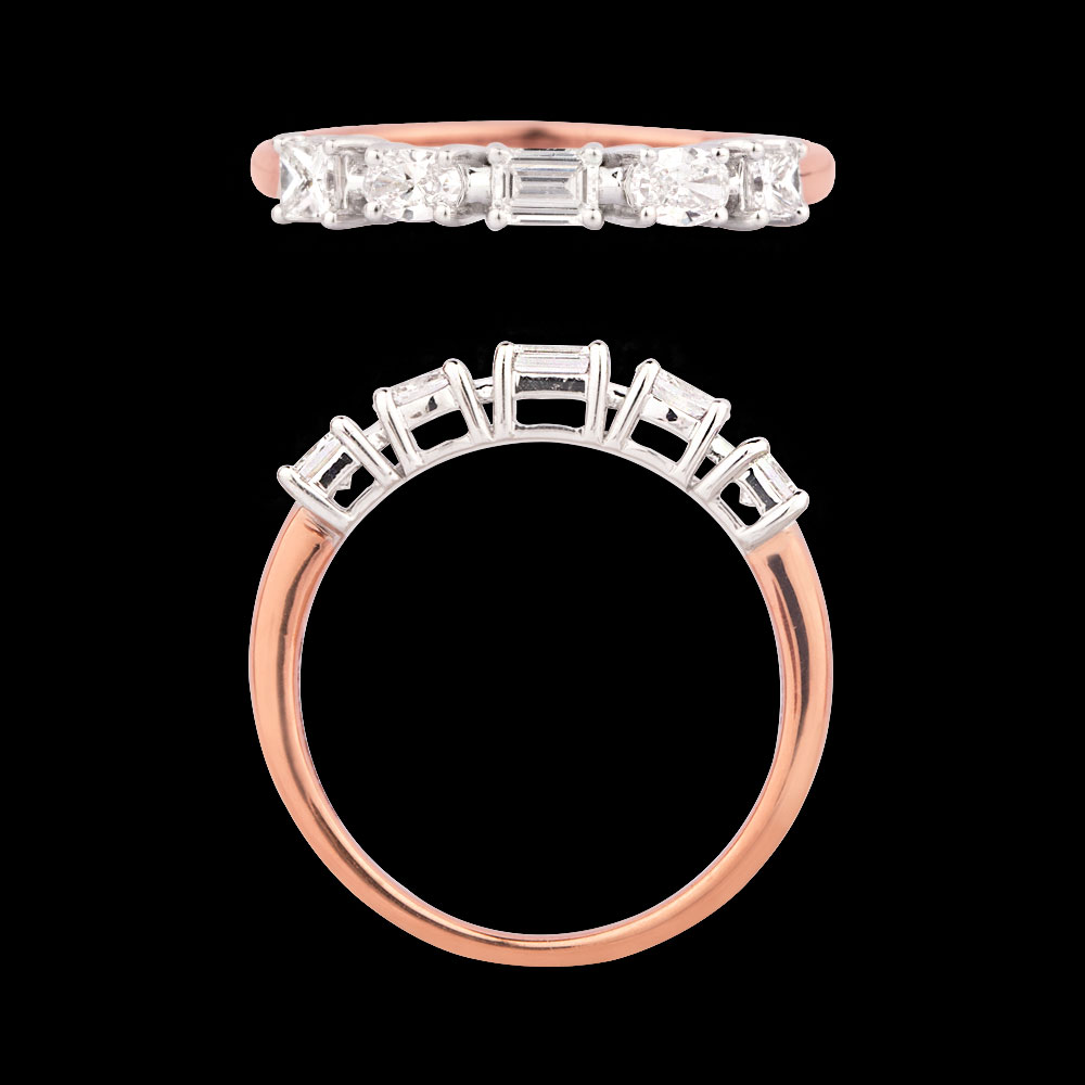 18K Two Tone (Rose Gold + White Gold) BANDS