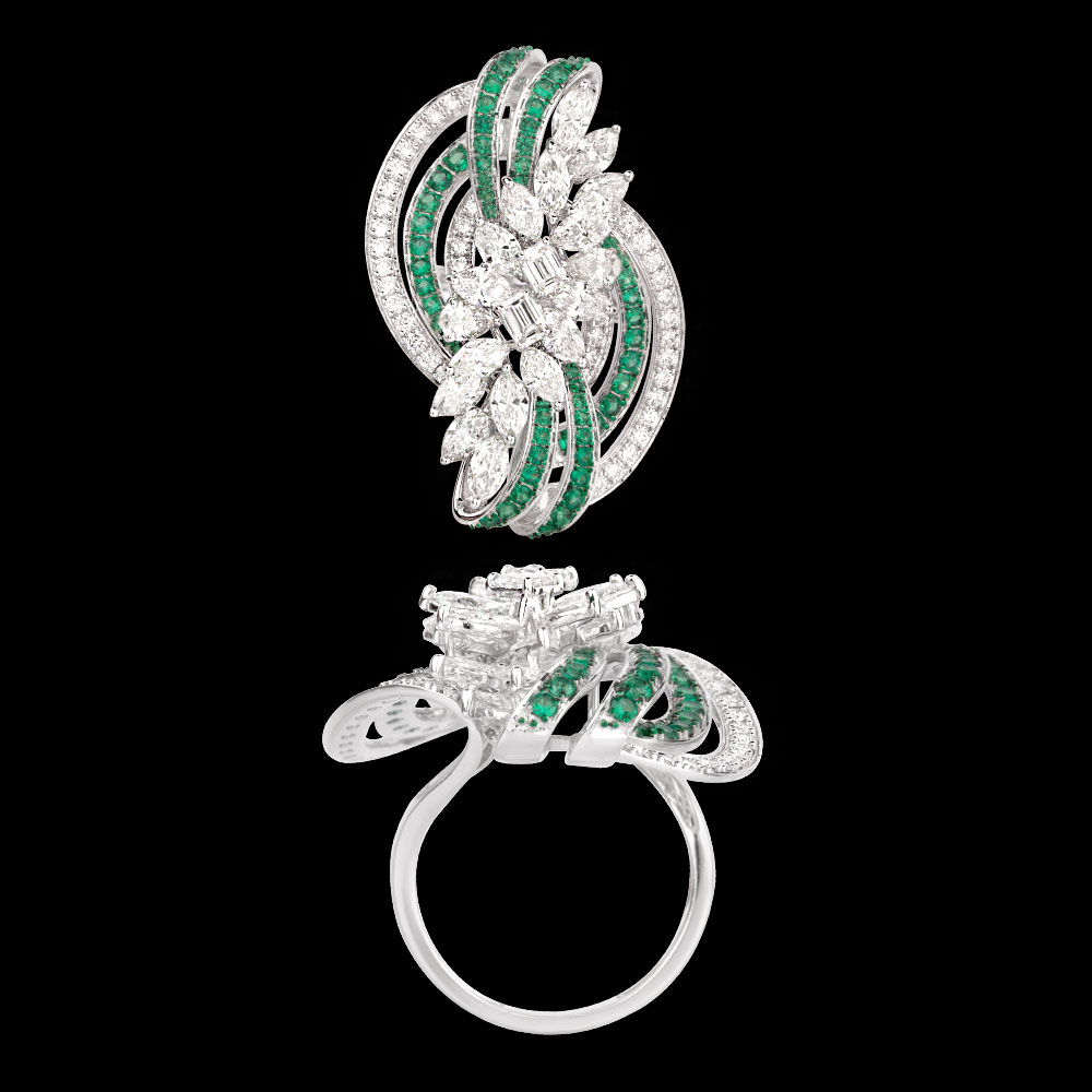 Gemstone Rings – 14K White Gold | Gharenu GH062RNGTRL-2783(E)