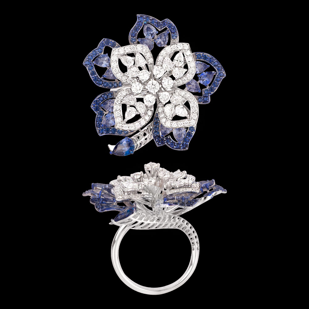 Gemstone Rings – 18K White Gold | Gharenu GH062RNGTRL-2790(B)