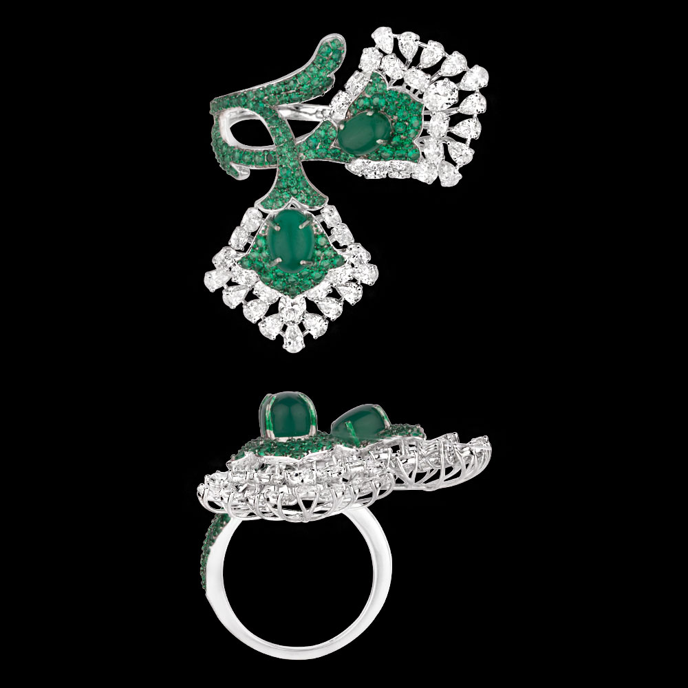 Gemstone Rings – 14K White Gold | Gharenu GH062RNGTRL-2807(E)