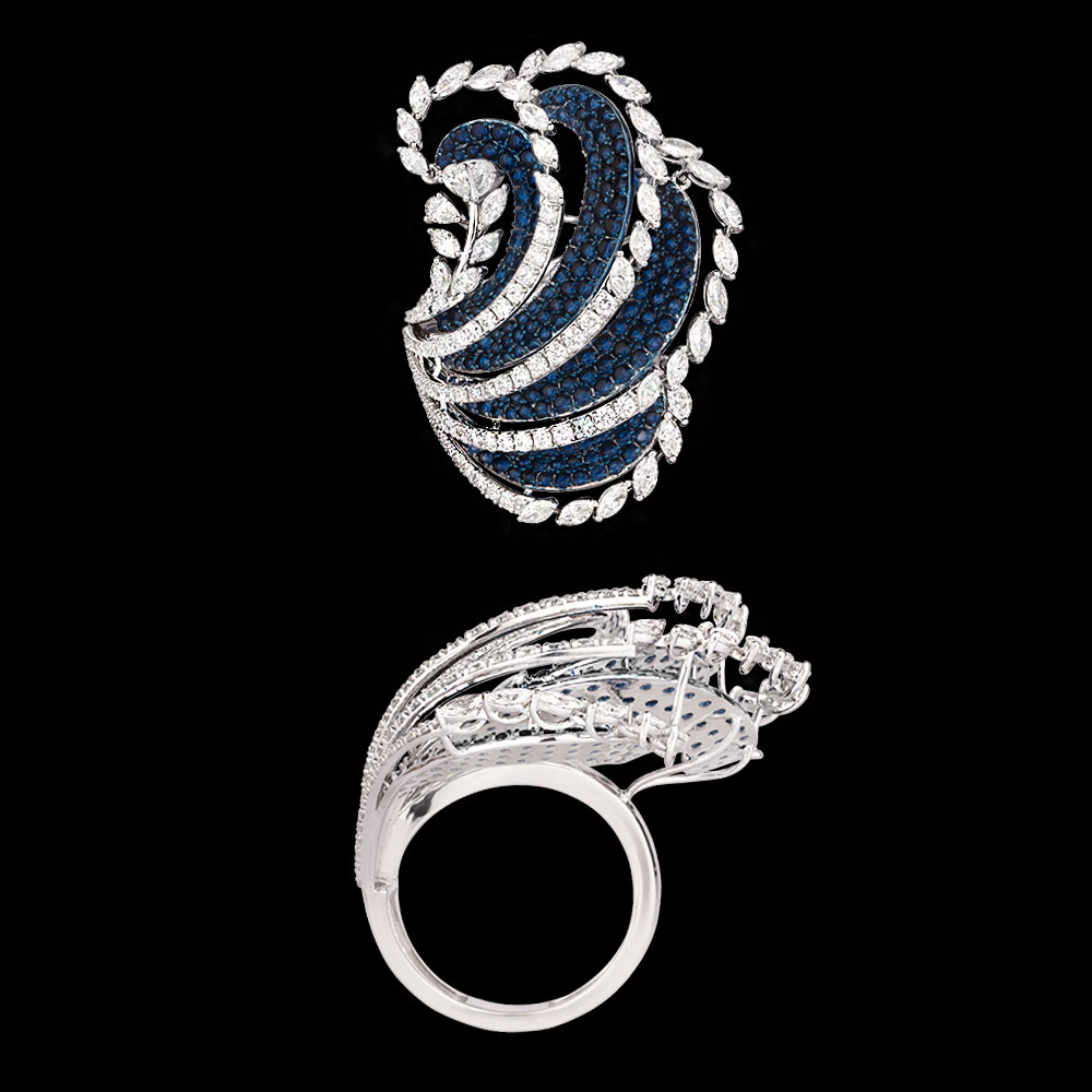 Gemstone Rings – 14K White Gold | Gharenu GH062RNGTRL-2810(B)