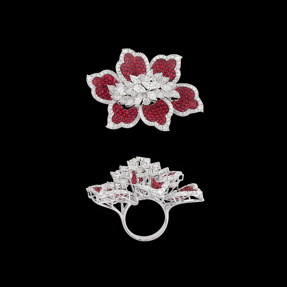 Cocktail Rings – 18K White Gold | Gharenu GH078RNGSPJRG-0170(R)
