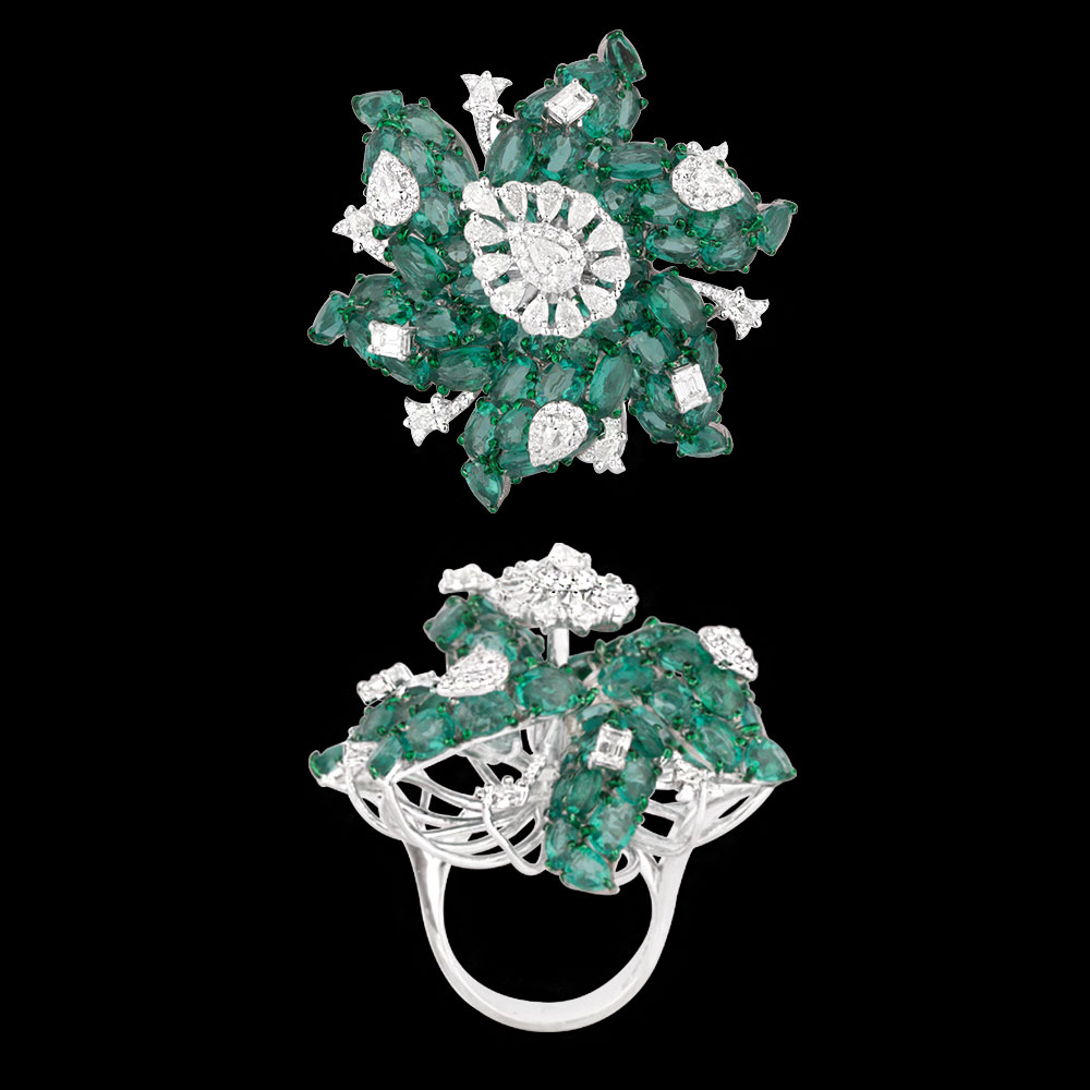 Gemstone Rings – 14K White Gold | Gharenu GH078RNGSPJRG-0212(E)