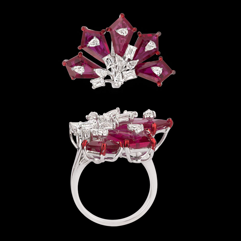 Gemstone Rings – 14K White Gold | Gharenu GH078RNGSPJRG-0219(R)