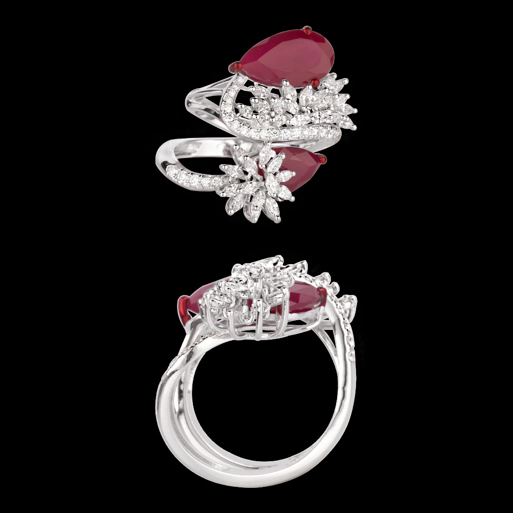 Gemstone Rings – 18K White Gold | Gharenu GH081RNGRI0388(R)