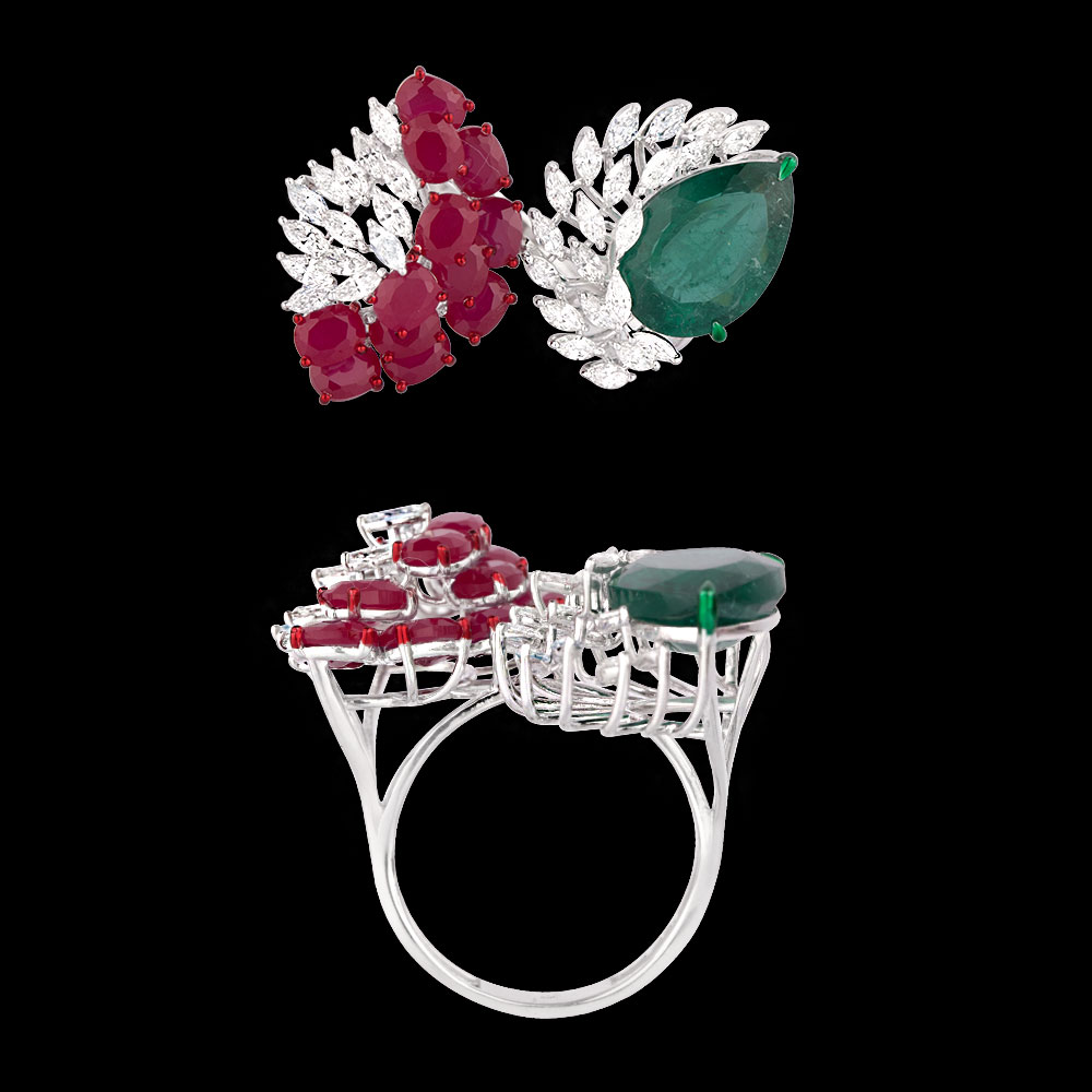Gemstone Rings – 18K White Gold | Gharenu GH081RNGRING0285(E-R)