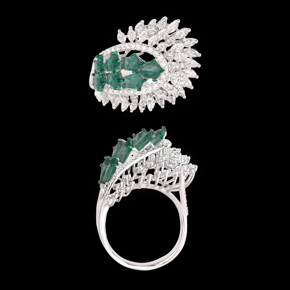 Gemstone Rings – 18K White Gold | Gharenu GH081RNGRING0288(E)