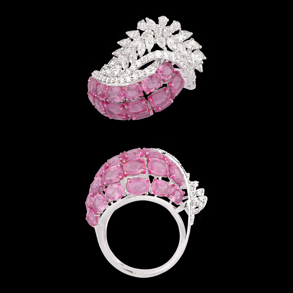 Gemstone Rings – 18K White Gold | Gharenu GH081RNGRING0291(PK)