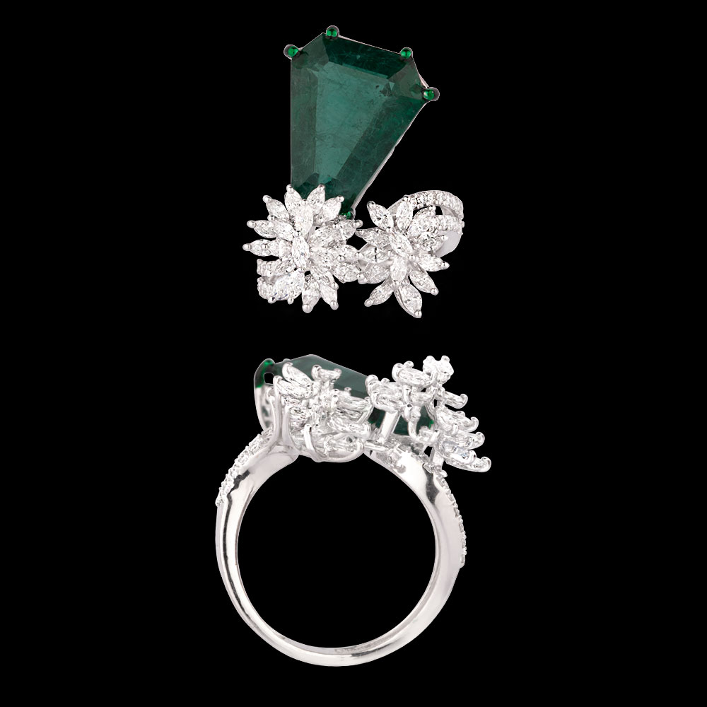 Gemstone Rings – 18K White Gold | Gharenu GH081RNGRING0292(E)