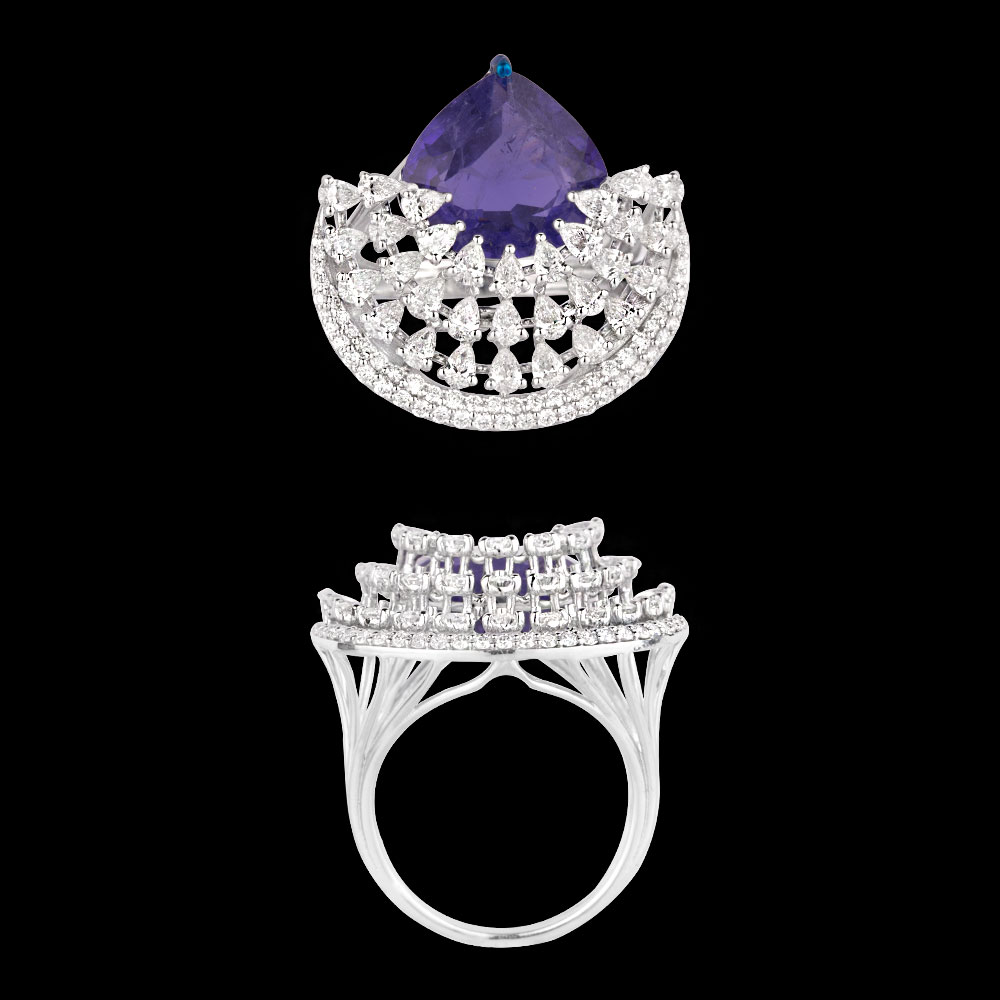 Gemstone Rings – 18K White Gold | Gharenu GH081RNGRING0295(B)