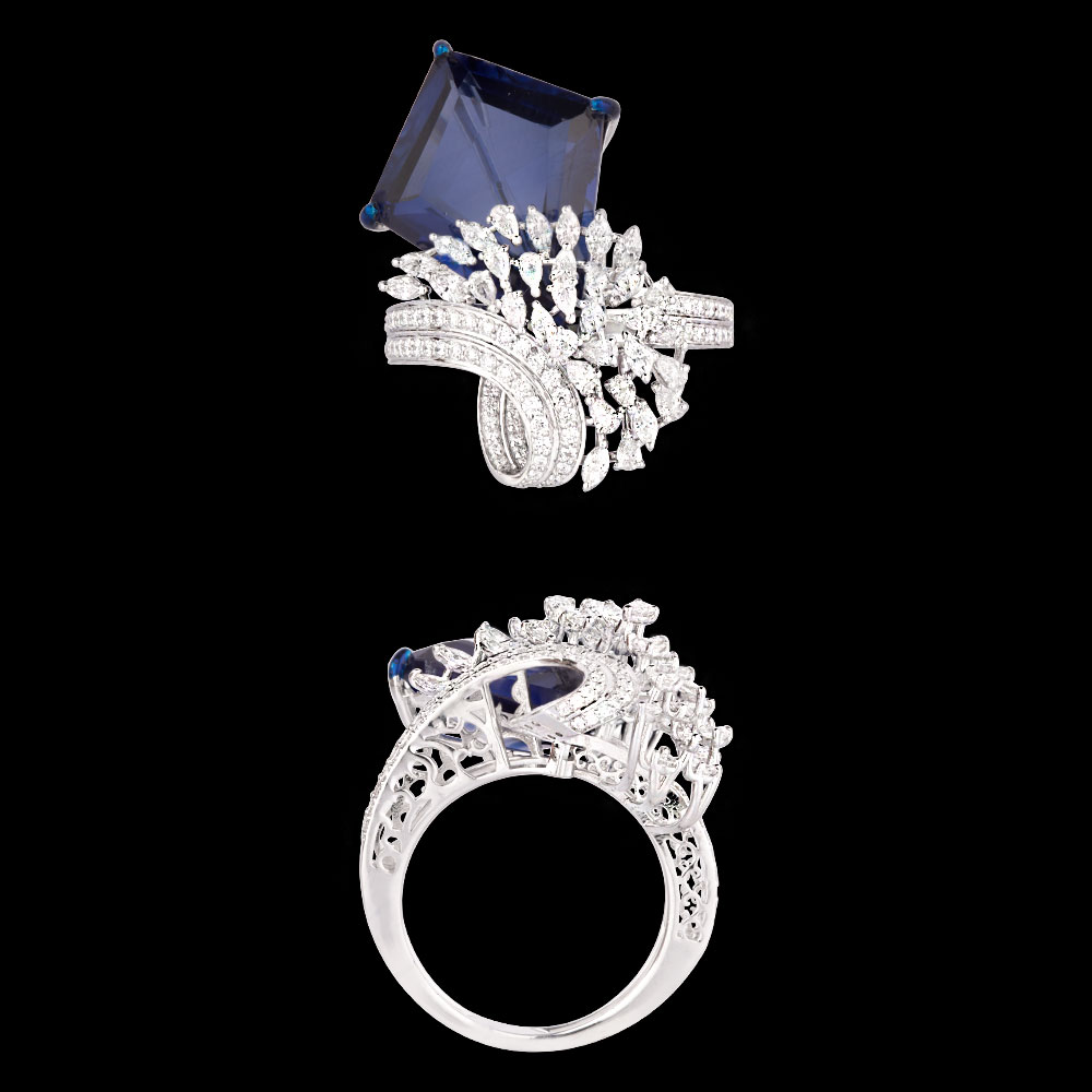 Gemstone Rings – 18K White Gold | Gharenu GH081RNGRING0297(B)