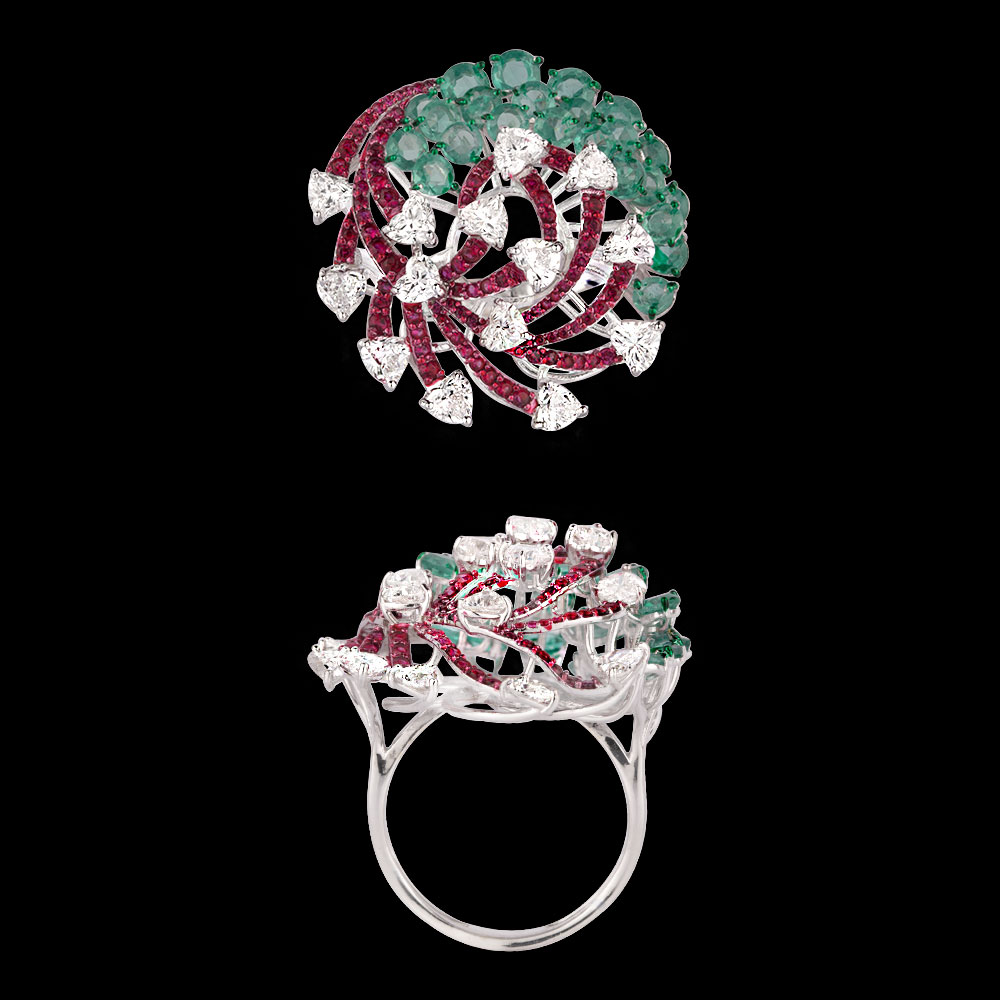 Gemstone Rings – 18K White Gold | Gharenu GH081RNGRING0298(E-R)