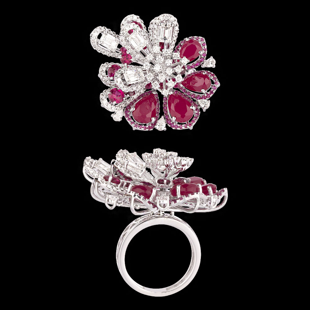 Gemstone Rings – 18K White Gold | Gharenu GH085RNGMER2014(R)