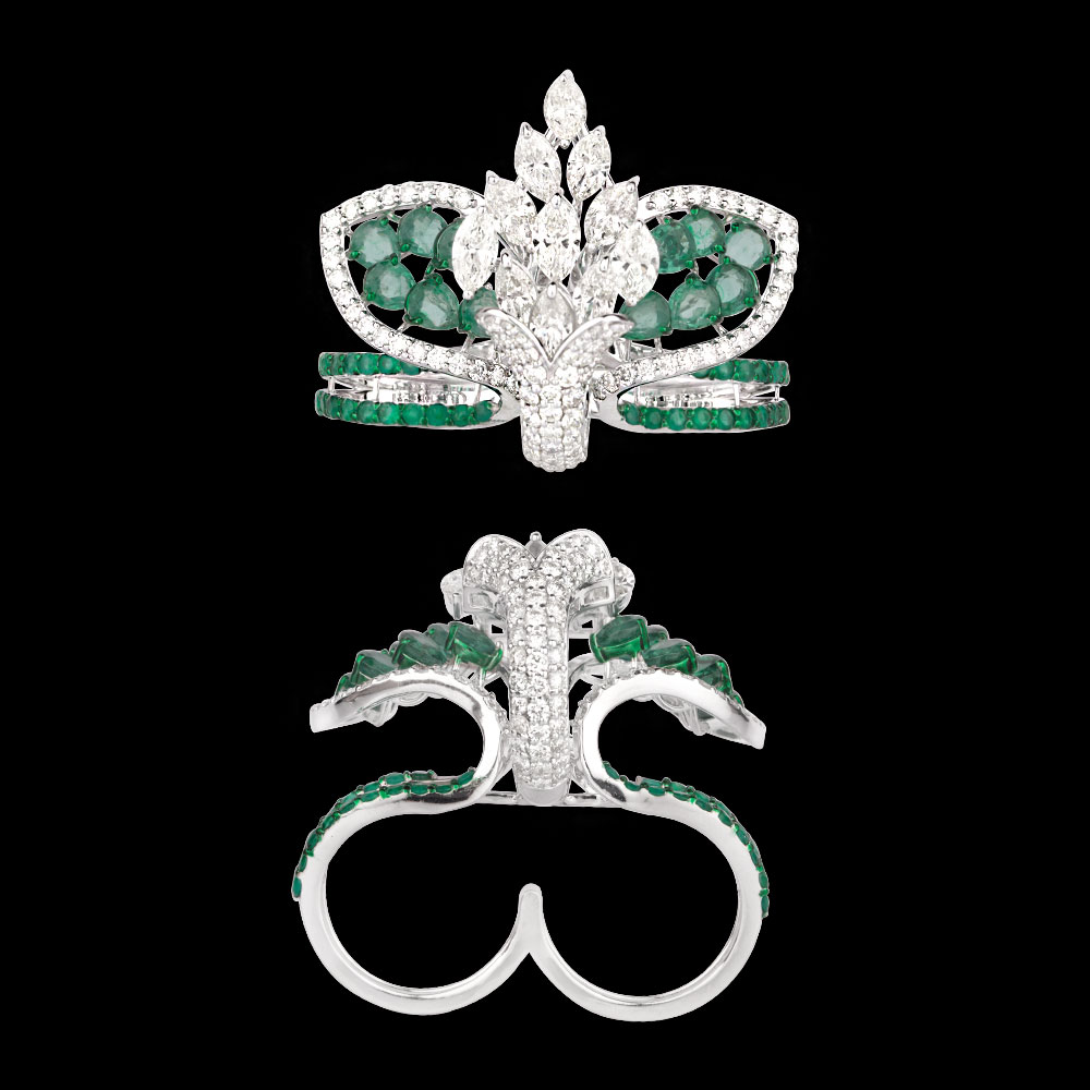 Gemstone Rings – 14K White Gold | Gharenu GH087RNGMJR2002(E)