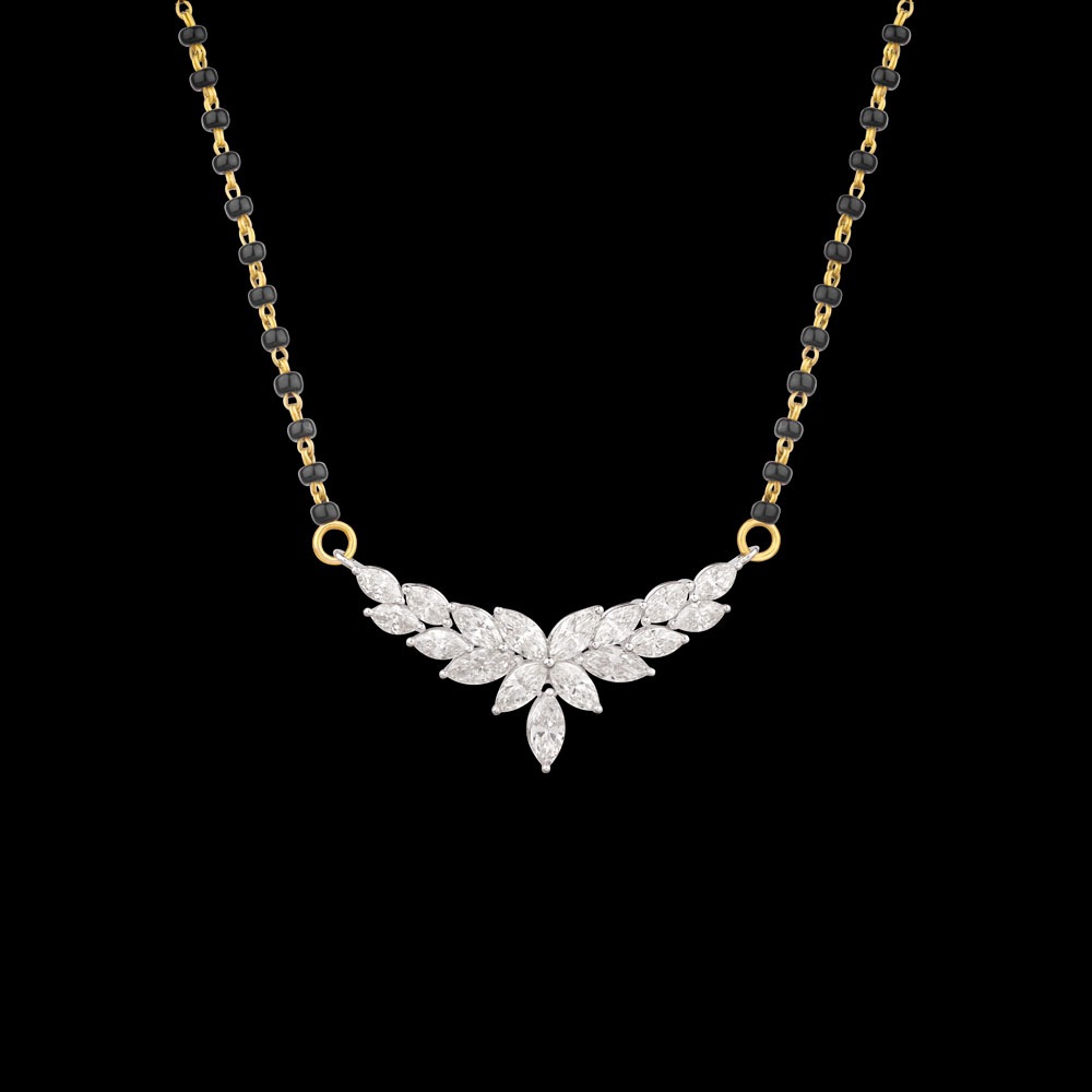 Daily Wear Tanmaniyas – 14K White Gold | Gharenu GH004TNMNDP100410