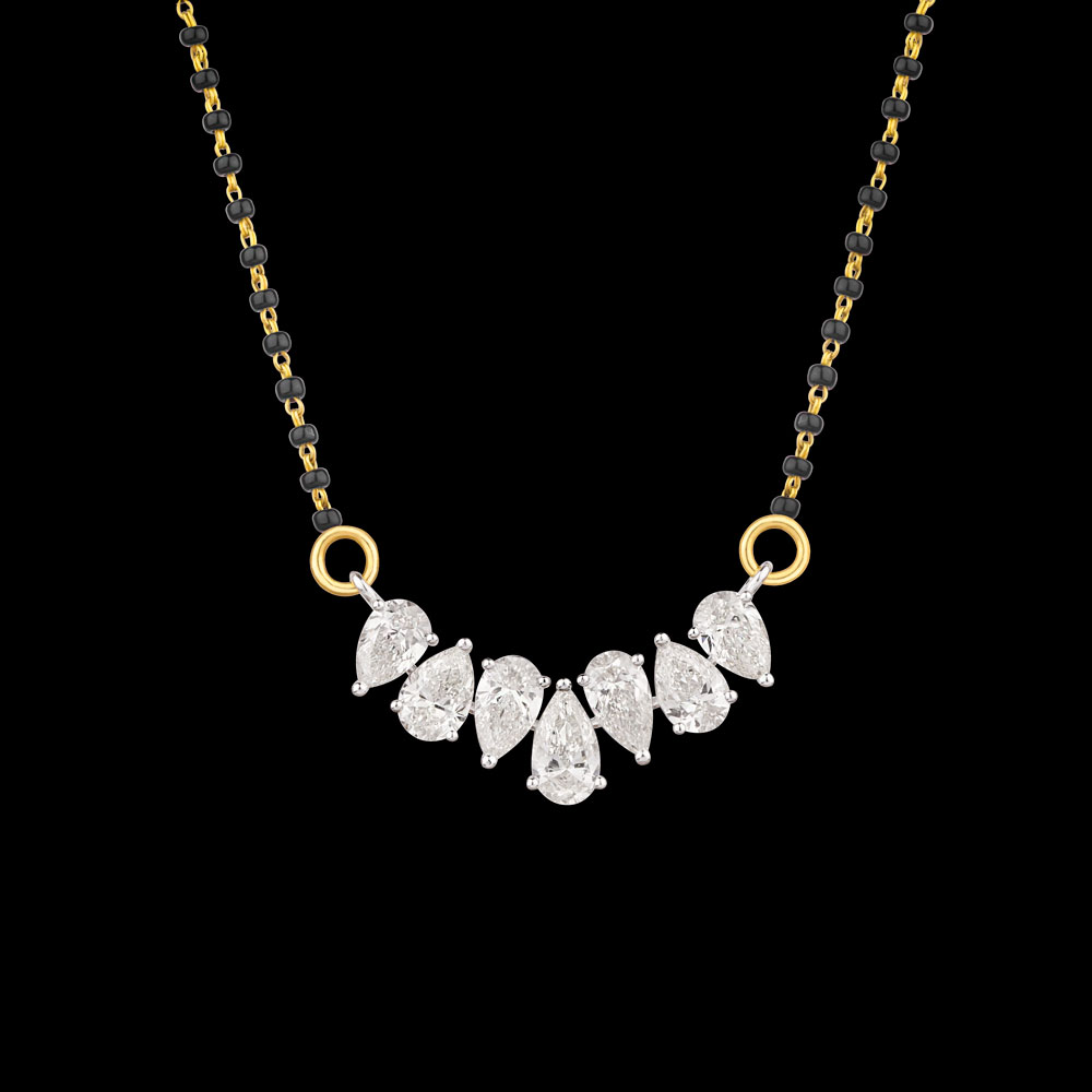 Daily Wear Tanmaniyas – 14K White Gold | Gharenu GH004TNMNDP100413