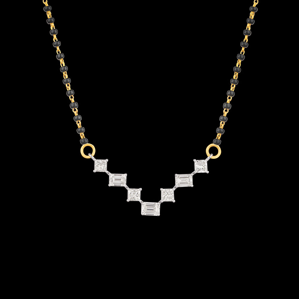 Daily Wear Tanmaniyas – 14K White Gold | Gharenu GH004TNMNDP100414