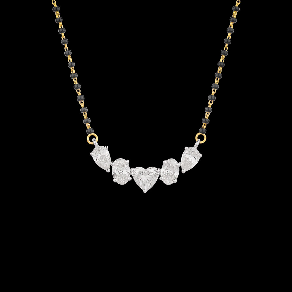 Daily Wear Tanmaniyas – 14K White Gold | Gharenu GH004TNMNDP100415