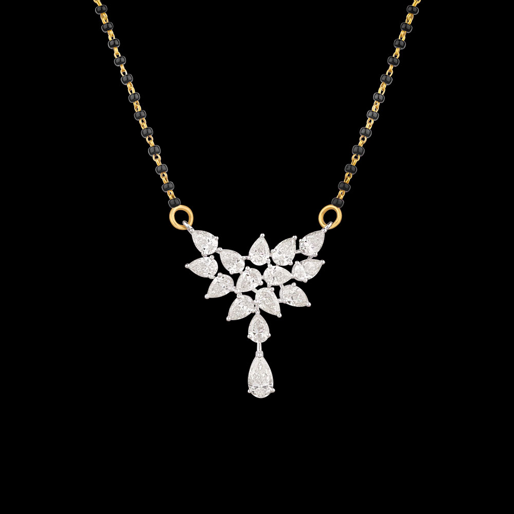 Daily Wear Tanmaniyas – 14K White Gold | Gharenu GH004TNMNDP100417