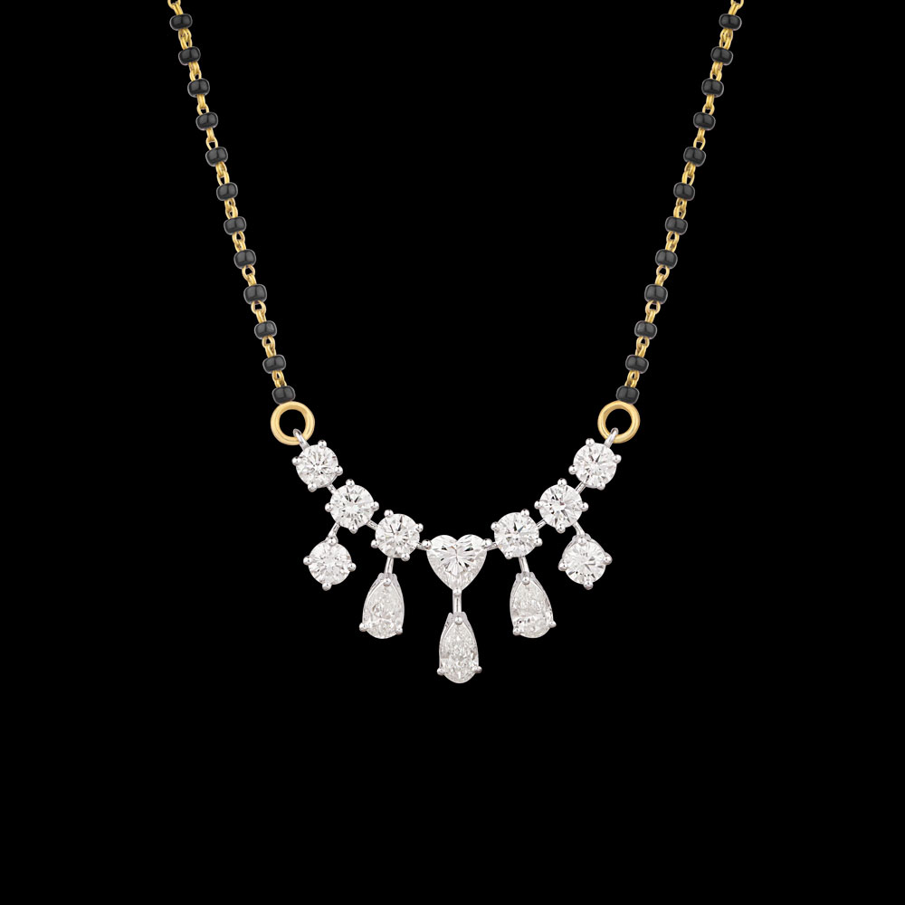 Daily Wear Tanmaniyas – 14K White Gold | Gharenu GH004TNMNDP100418
