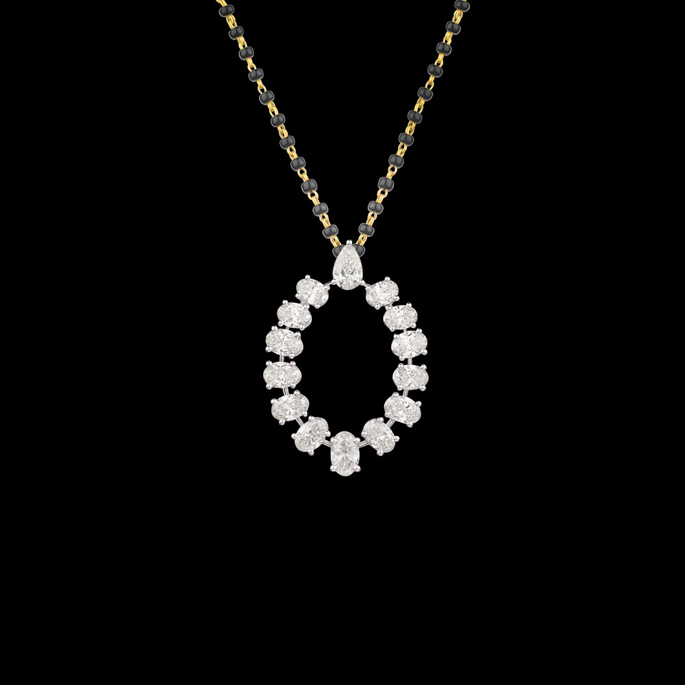 Daily Wear Tanmaniyas – 14K White Gold | Gharenu GH004TNMNDP100419