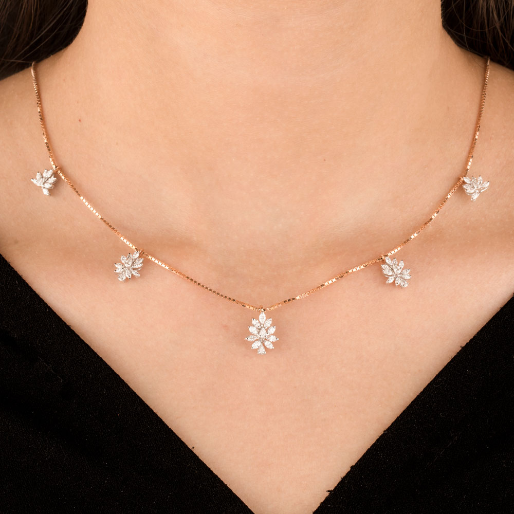 Diamond Chains – 18K Rose Gold | Gharenu GH048NCKNK-3772N Diamond Chains – 18K Rose Gold | Gharenu GH048NCKNK-3772N