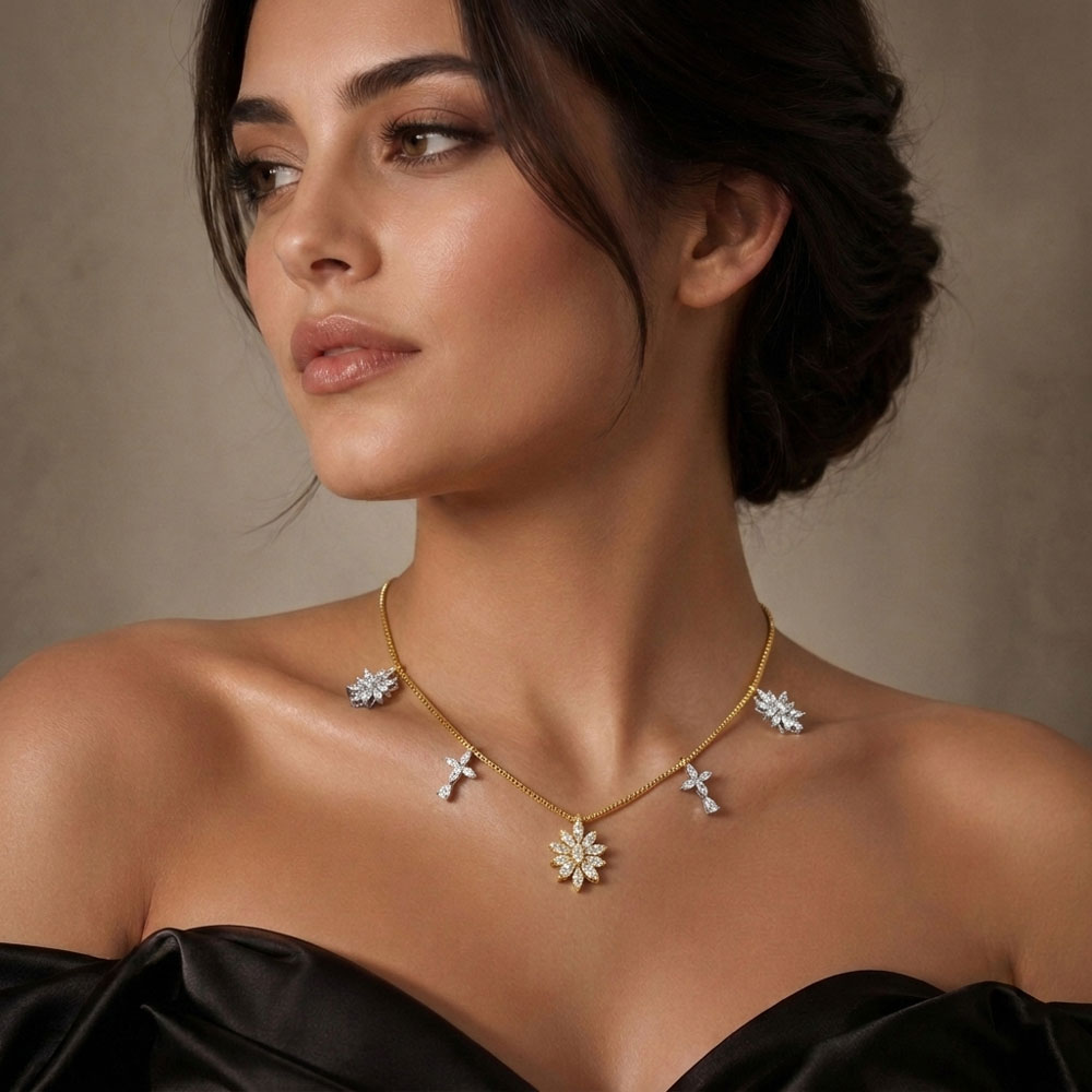 Diamond Chains – 18K Rose Gold | Gharenu GH048NKCNK-3960N Diamond Chains – 18K Rose Gold | Gharenu GH048NKCNK-3960N