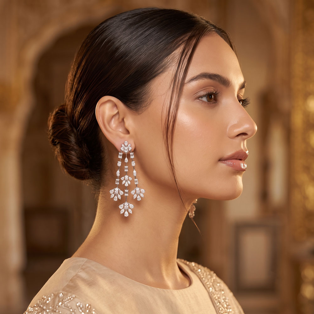 Earrings – 18K White Gold | Gharenu AYV-LLL-04-E-1_BLK Earrings – 18K White Gold | Gharenu AYV-LLL-04-E-1_BLK