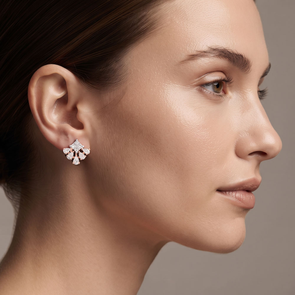 Studs – 18K Two Tone (Rose Gold + Yellow Gold) | Gharenu GH001ERGFER0285 Studs – 18K Two Tone (Rose Gold + Yellow Gold) | Gharenu GH001ERGFER0285