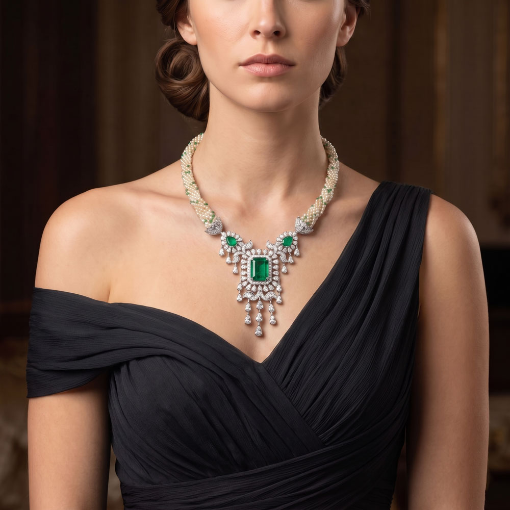 Necklaces – 18K White Gold | Gharenu AYV-DDD-39-N-1_BLK Necklaces – 18K White Gold | Gharenu AYV-DDD-39-N-1_BLK