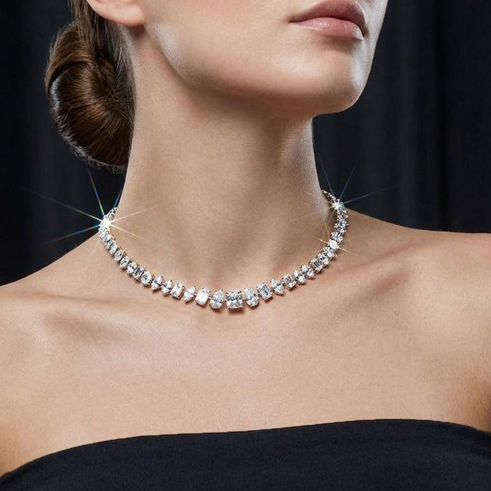 Necklaces – 18K White Gold | Gharenu GH073NCKVCADDA-10-0 Necklaces – 18K White Gold | Gharenu GH073NCKVCADDA-10-0