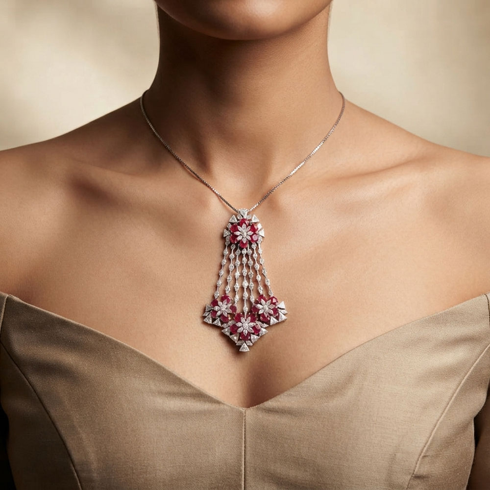 Pendants – 18K White Gold | Gharenu AYV-BBB-215-P-1_BLK Pendants – 18K White Gold | Gharenu AYV-BBB-215-P-1_BLK