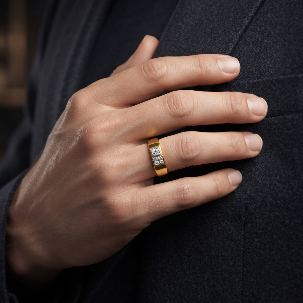 Mens Rings – 18K Yellow Gold | Gharenu GH004MRGNDP4037 Mens Rings – 18K Yellow Gold | Gharenu GH004MRGNDP4037