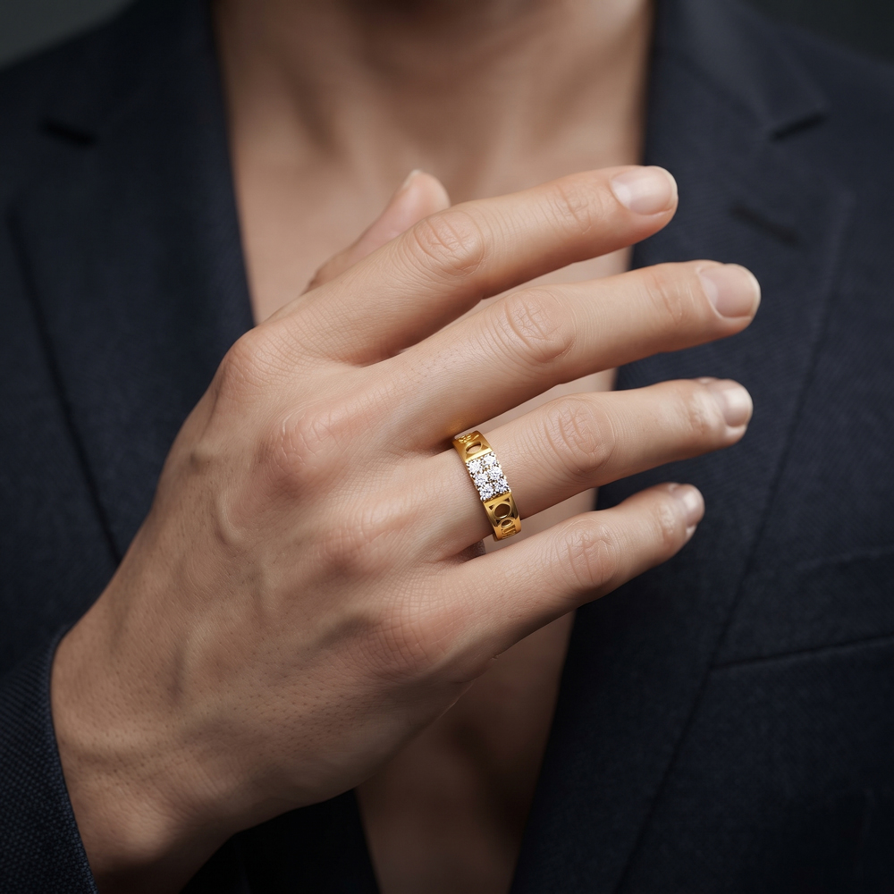 Mens Rings – 18K Yellow Gold | Gharenu GH004MRGNDP4041 Mens Rings – 18K Yellow Gold | Gharenu GH004MRGNDP4041