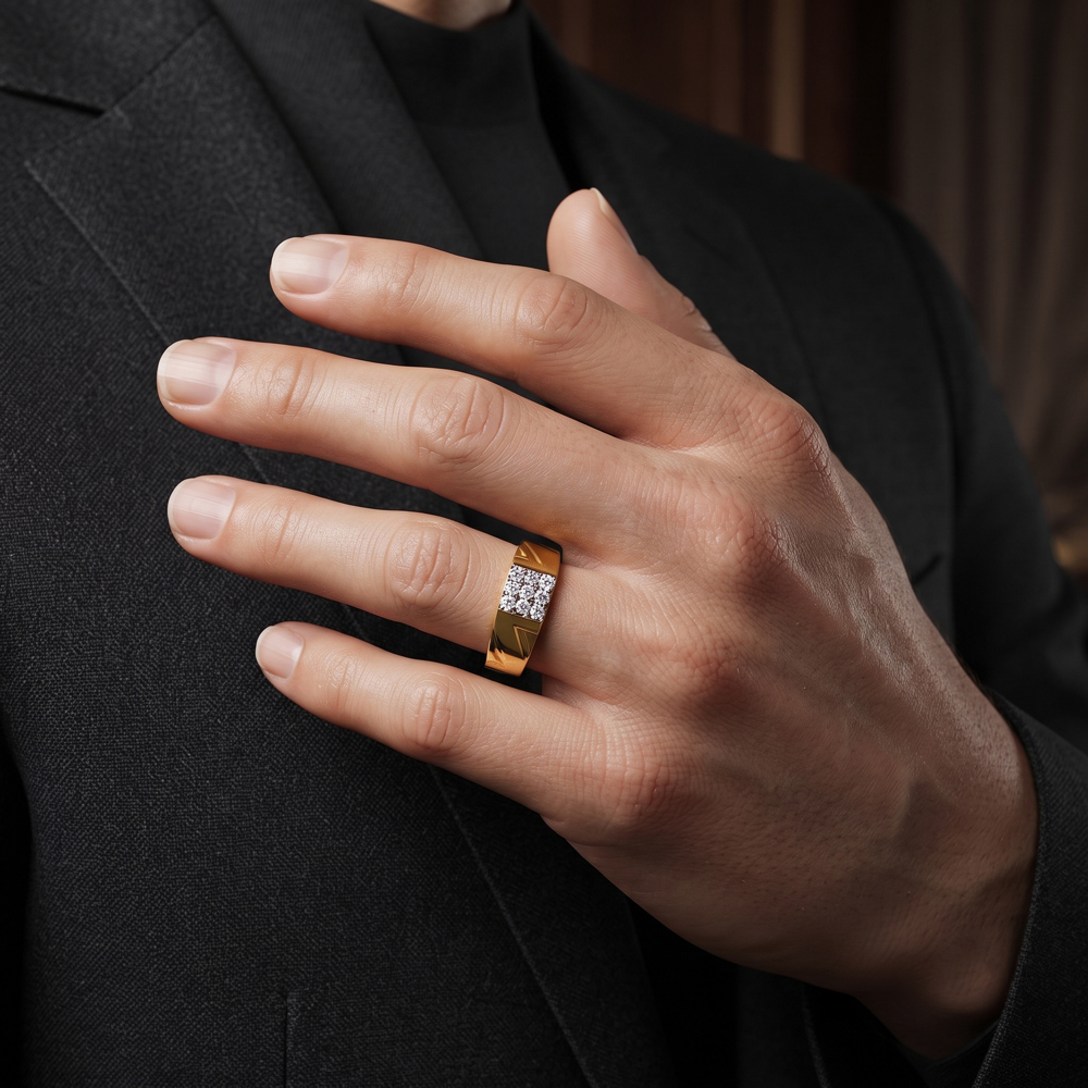 Mens Rings – 18K Yellow Gold | Gharenu GH004MRGNDP4090 Mens Rings – 18K Yellow Gold | Gharenu GH004MRGNDP4090