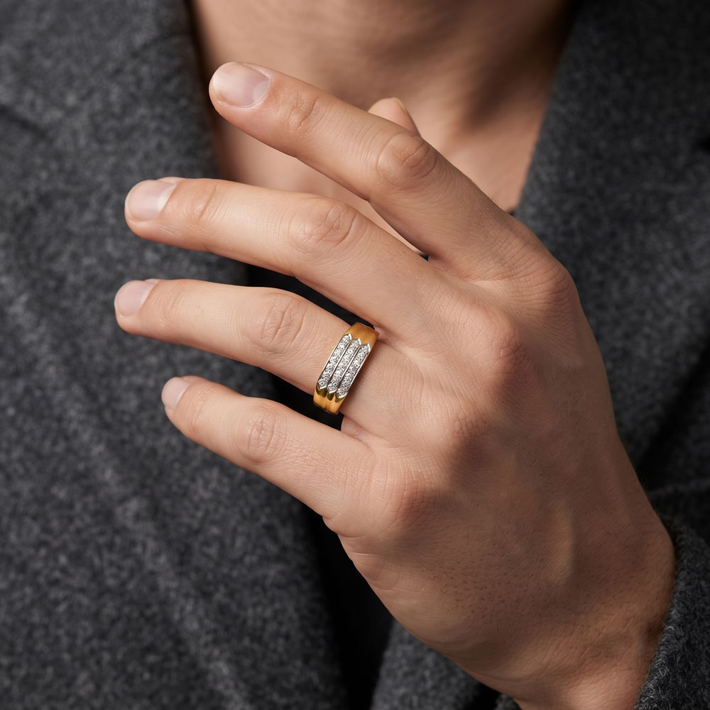 Mens Rings – 18K Yellow Gold | Gharenu GH004MRGNDP4097 Mens Rings – 18K Yellow Gold | Gharenu GH004MRGNDP4097