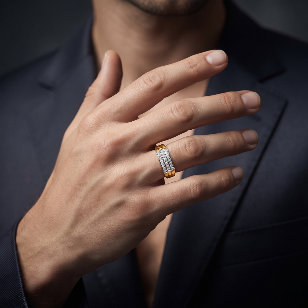 Mens Rings – 18K Yellow Gold | Gharenu GH004MRGNDP4115 Mens Rings – 18K Yellow Gold | Gharenu GH004MRGNDP4115