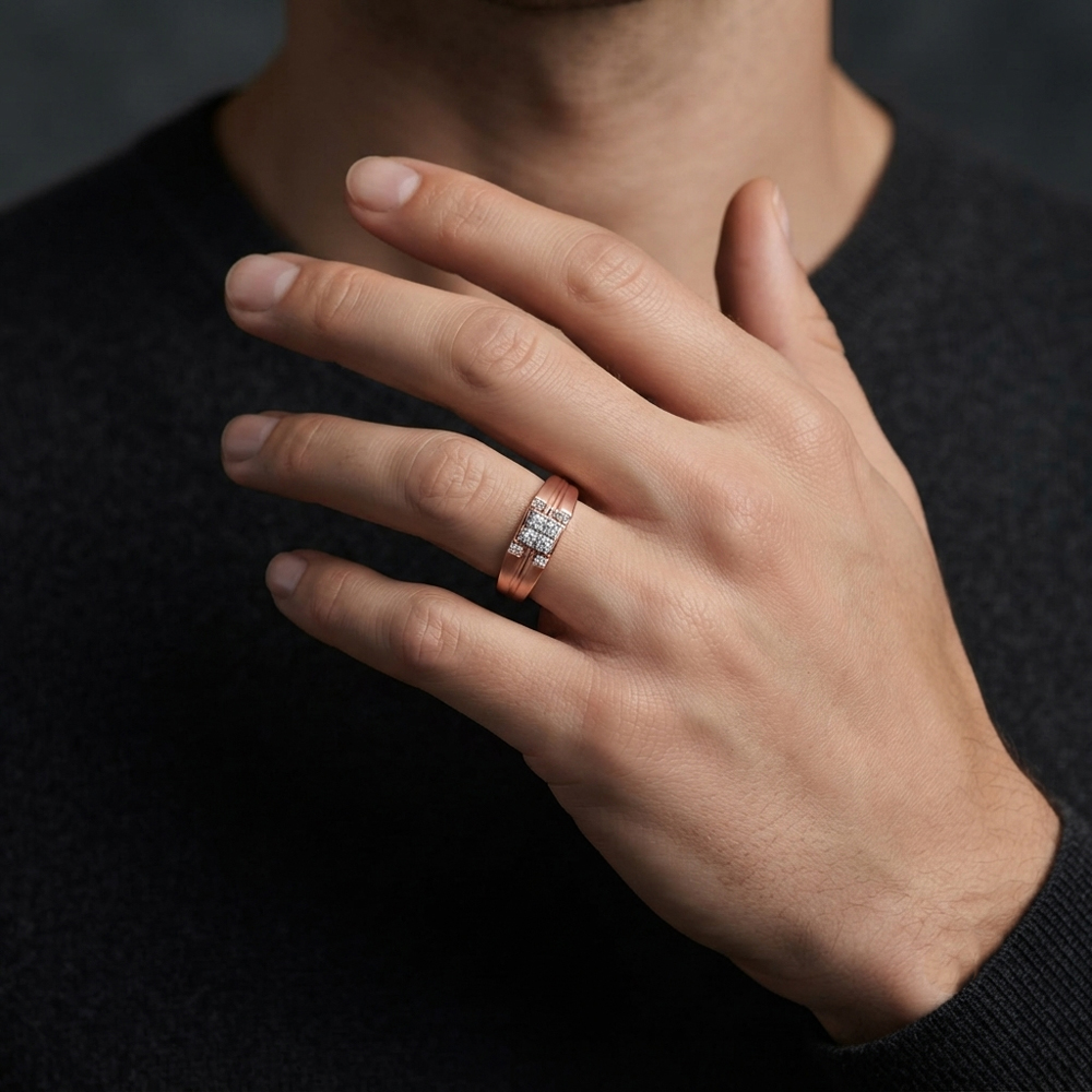 Mens Rings – 18K Rose Gold | Gharenu GH004MRGNDP4207 Mens Rings – 18K Rose Gold | Gharenu GH004MRGNDP4207
