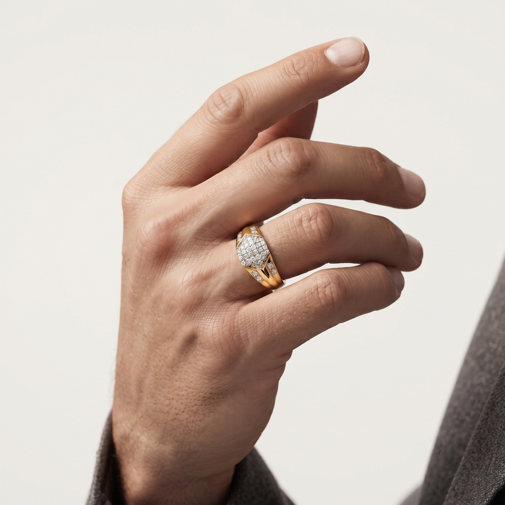 Mens Rings – 18K Yellow Gold | Gharenu GH004MRGNDP4266 Mens Rings – 18K Yellow Gold | Gharenu GH004MRGNDP4266