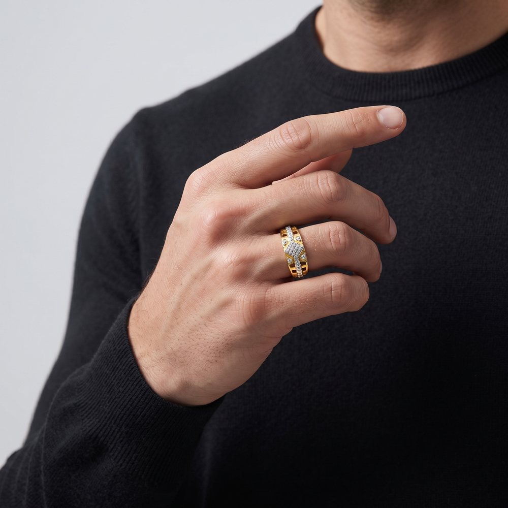 Mens Rings – 18K Yellow Gold | Gharenu GH004MRGNDP4289 Mens Rings – 18K Yellow Gold | Gharenu GH004MRGNDP4289