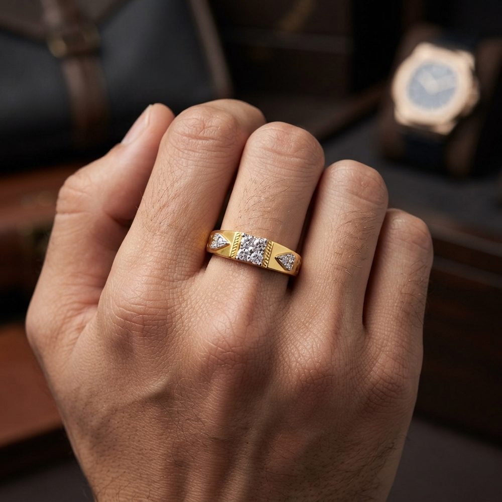 Mens Rings – 18K Yellow Gold | Gharenu GH004MRGNDP4293 Mens Rings – 18K Yellow Gold | Gharenu GH004MRGNDP4293