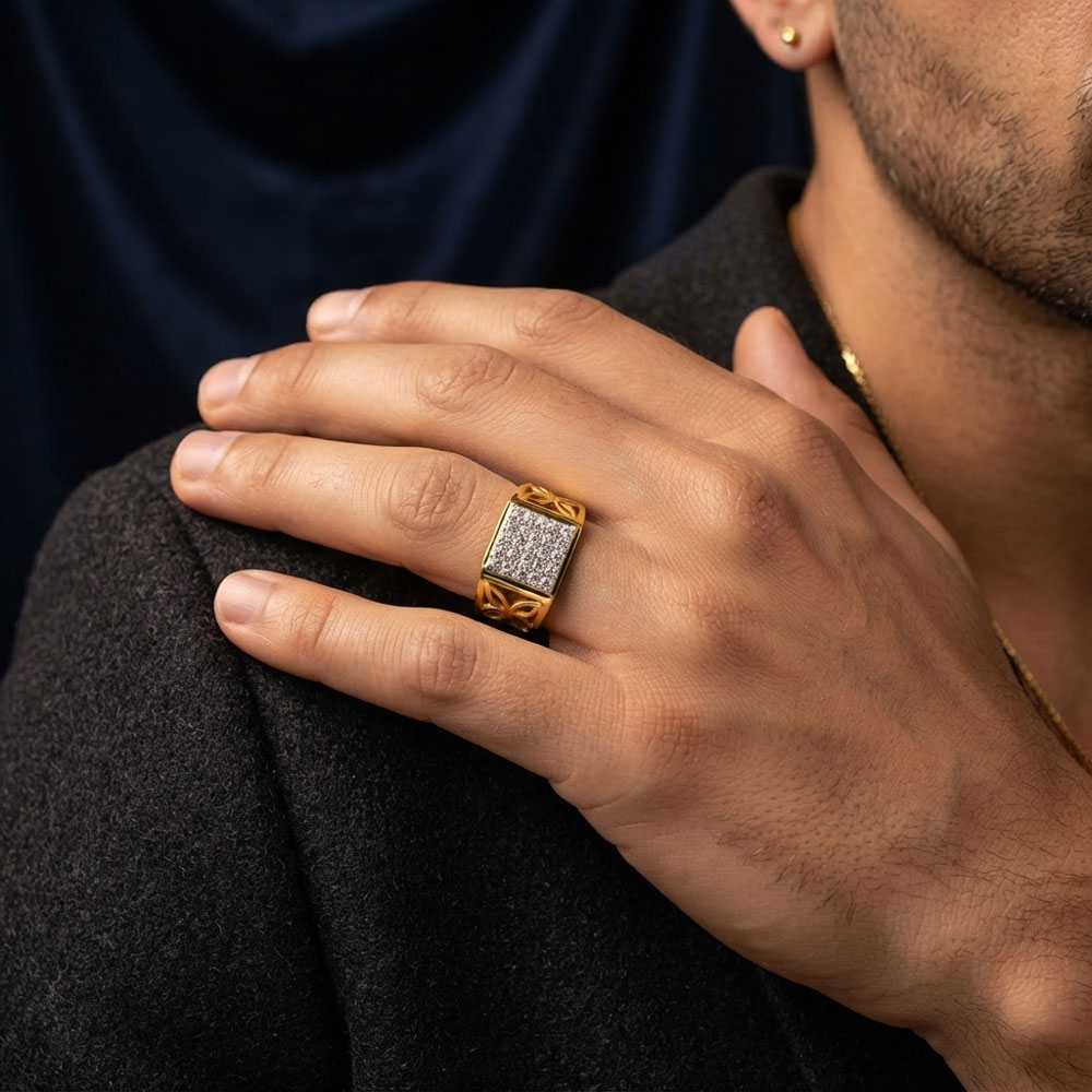 Mens Rings – 18K Yellow Gold | Gharenu GH004MRGNDP4337 Mens Rings – 18K Yellow Gold | Gharenu GH004MRGNDP4337