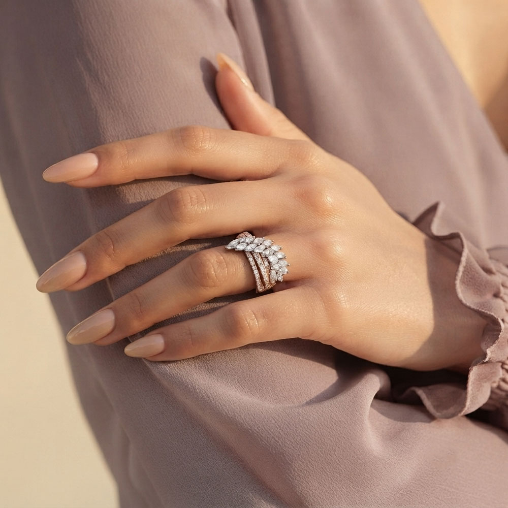 Daily Wear Rings – 14K Rose Gold | Gharenu GH019RNGPRG183 Daily Wear Rings – 14K Rose Gold | Gharenu GH019RNGPRG183