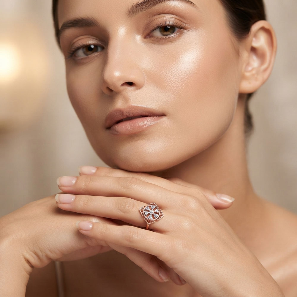 Daily Wear Rings – 14K Rose Gold | Gharenu GH048RNGLR-8346 Daily Wear Rings – 14K Rose Gold | Gharenu GH048RNGLR-8346